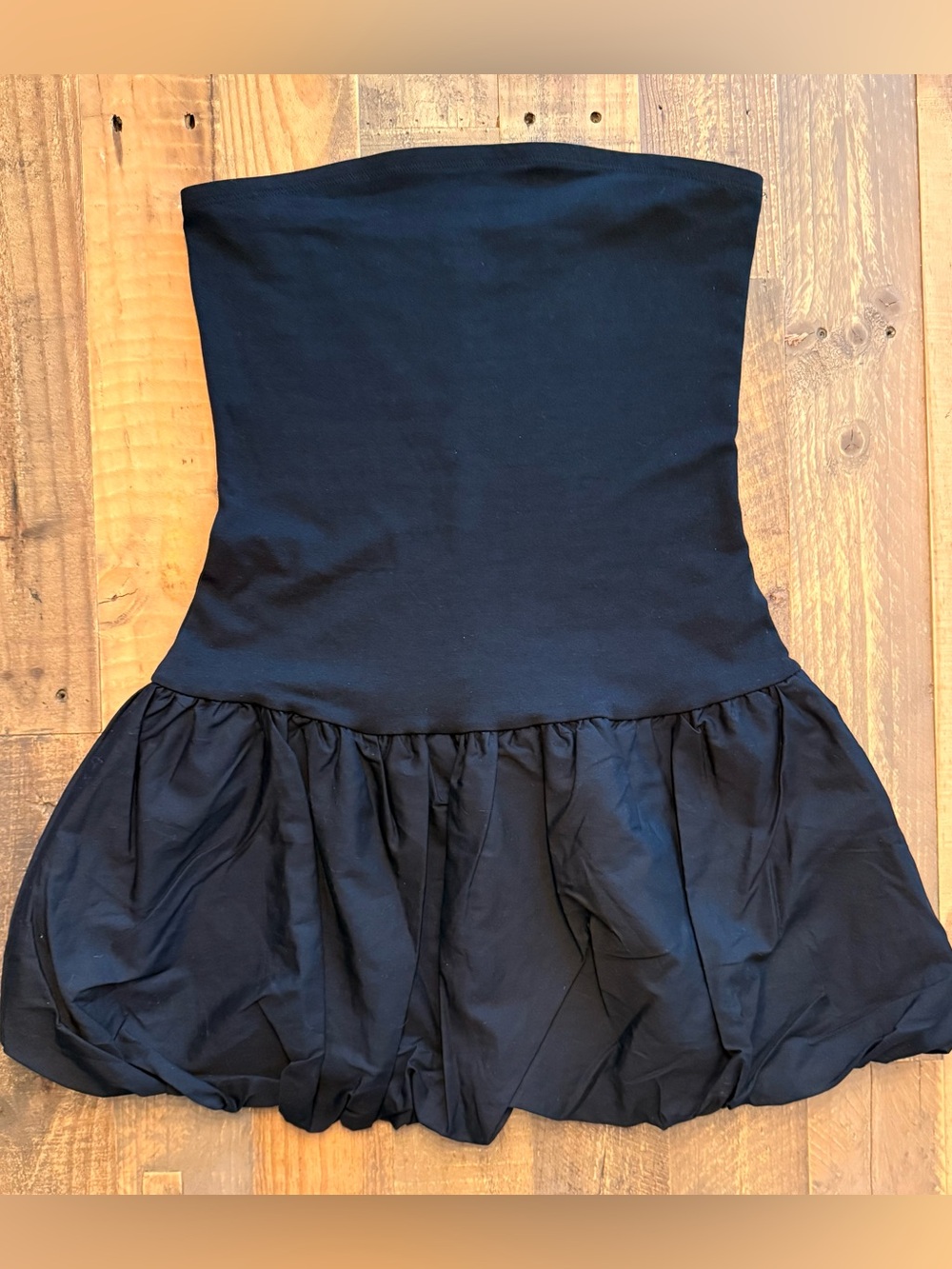 wild fable Black Strapless Bubble Hem Dress